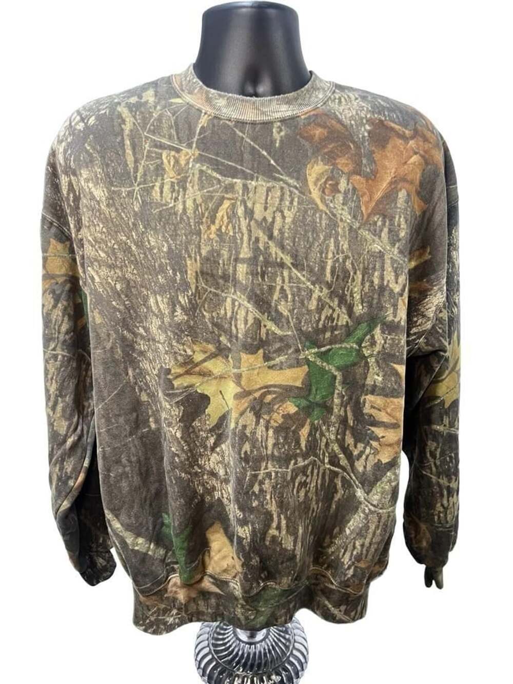 Jerzees Outdoors Camouflage Sweatshirt Size XL Vintage Hunting Tree Leaf